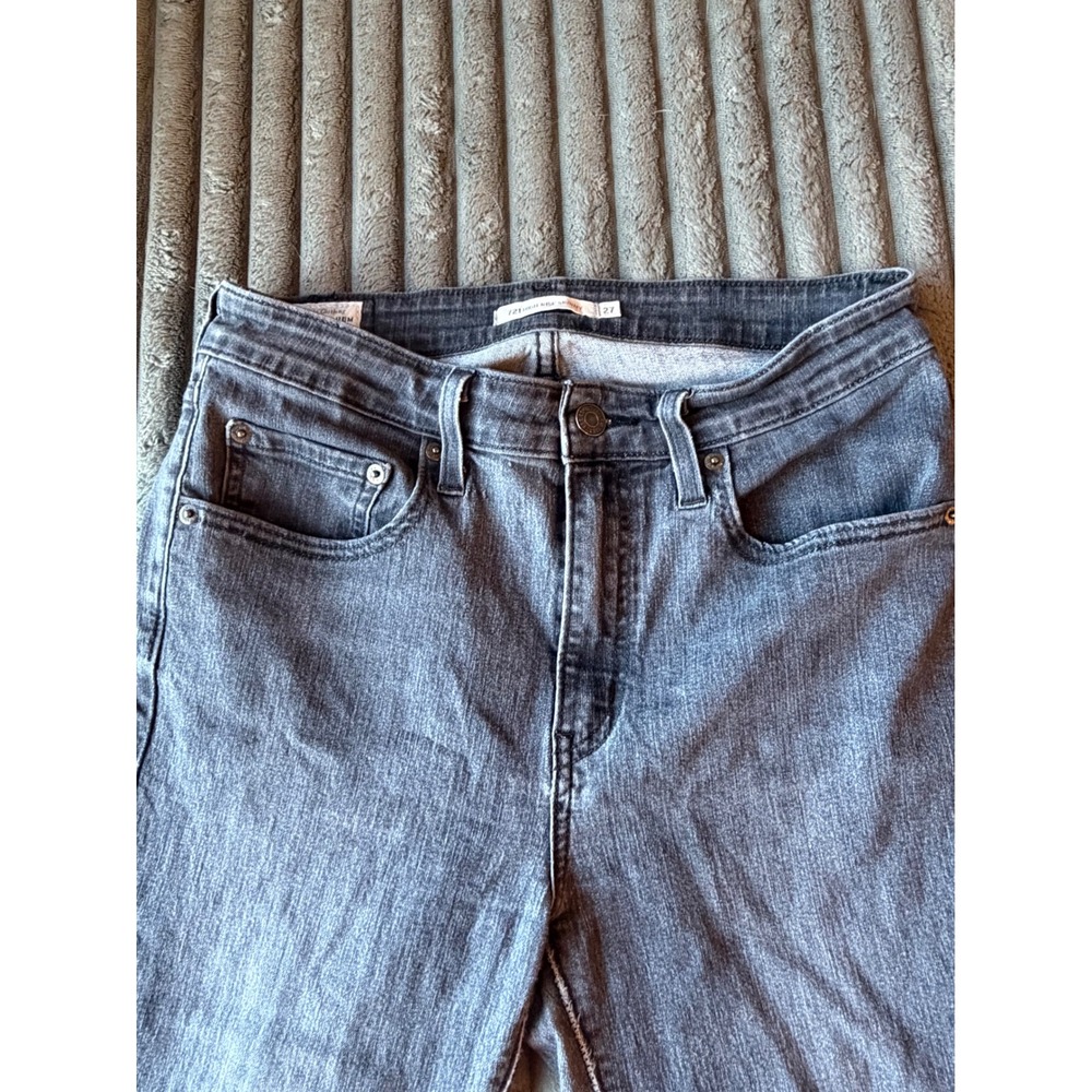 Levis Premium 721 High Rise Skinny Jeans Grey Denim 18882-0503 Womens 27x28 - Picture 2 of 6